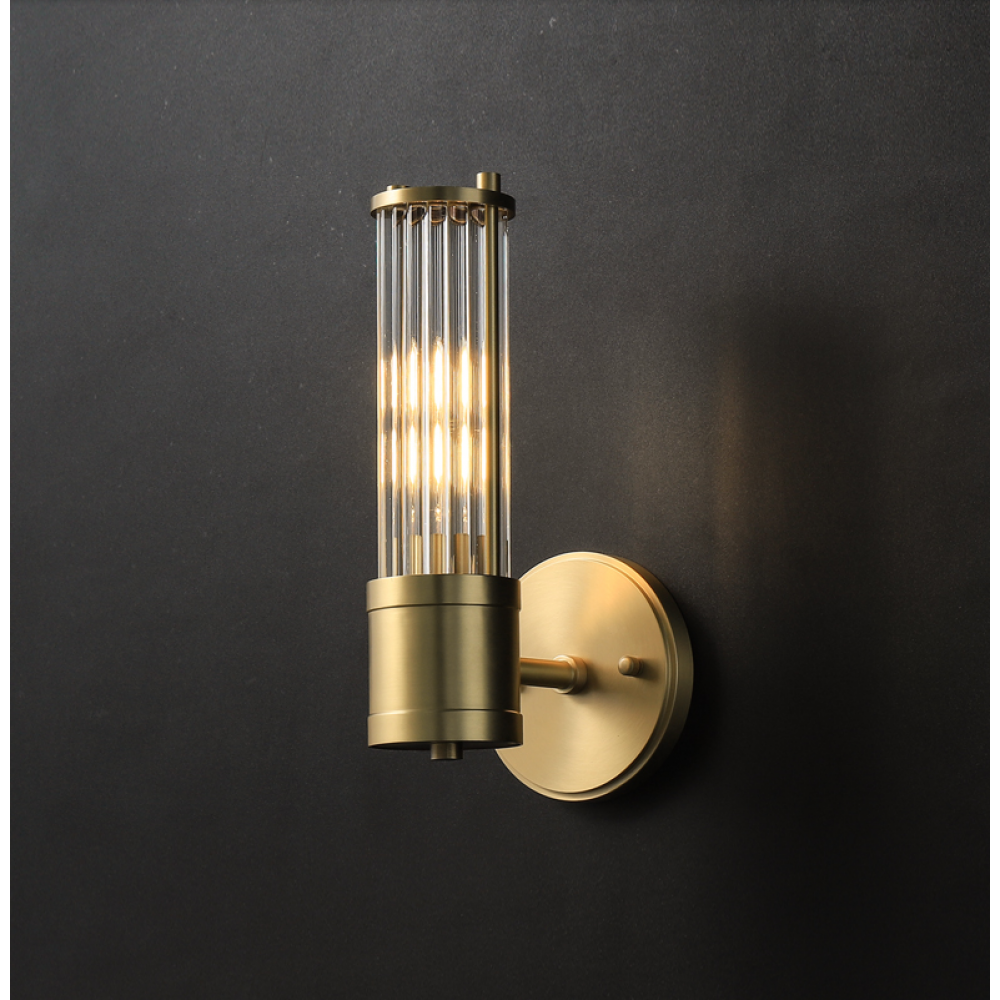 Oslir Metal and Glass Wall Sconce - Single - Notbrand