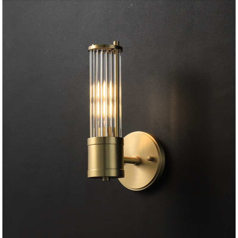 Oslir Metal and Glass Wall Sconce - Single - Notbrand
