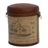 Cylindrical Bicyle Leather Ottoman - Notbrand