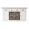 Halifax Accent Buffet with 4 Baskets - White Distress & Deep Brown - Notbrand