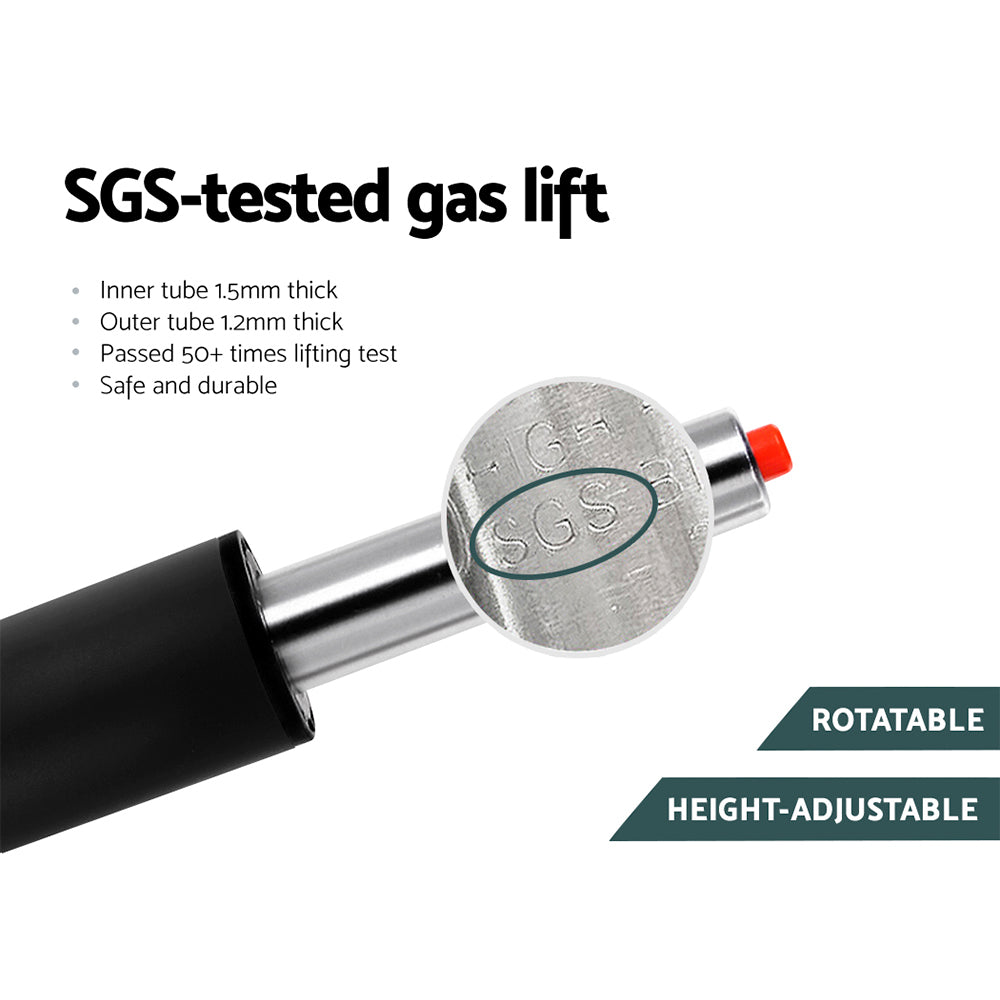 Artiss Set of 2 Bar Stools Gas Lift- Black - Notbrand