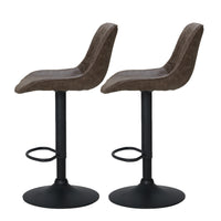 Artiss Rushal Metal Dining Bar Stools in Brown Set - 2 Pieces - Notbrand