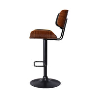 Artiss Bar Stool Gas Lift Wooden PU Leather - Black and Wood - Notbrand