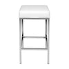 Artiss PU Leather Backless Bar Stools in White & Chrome - Set of 2 - Notbrand