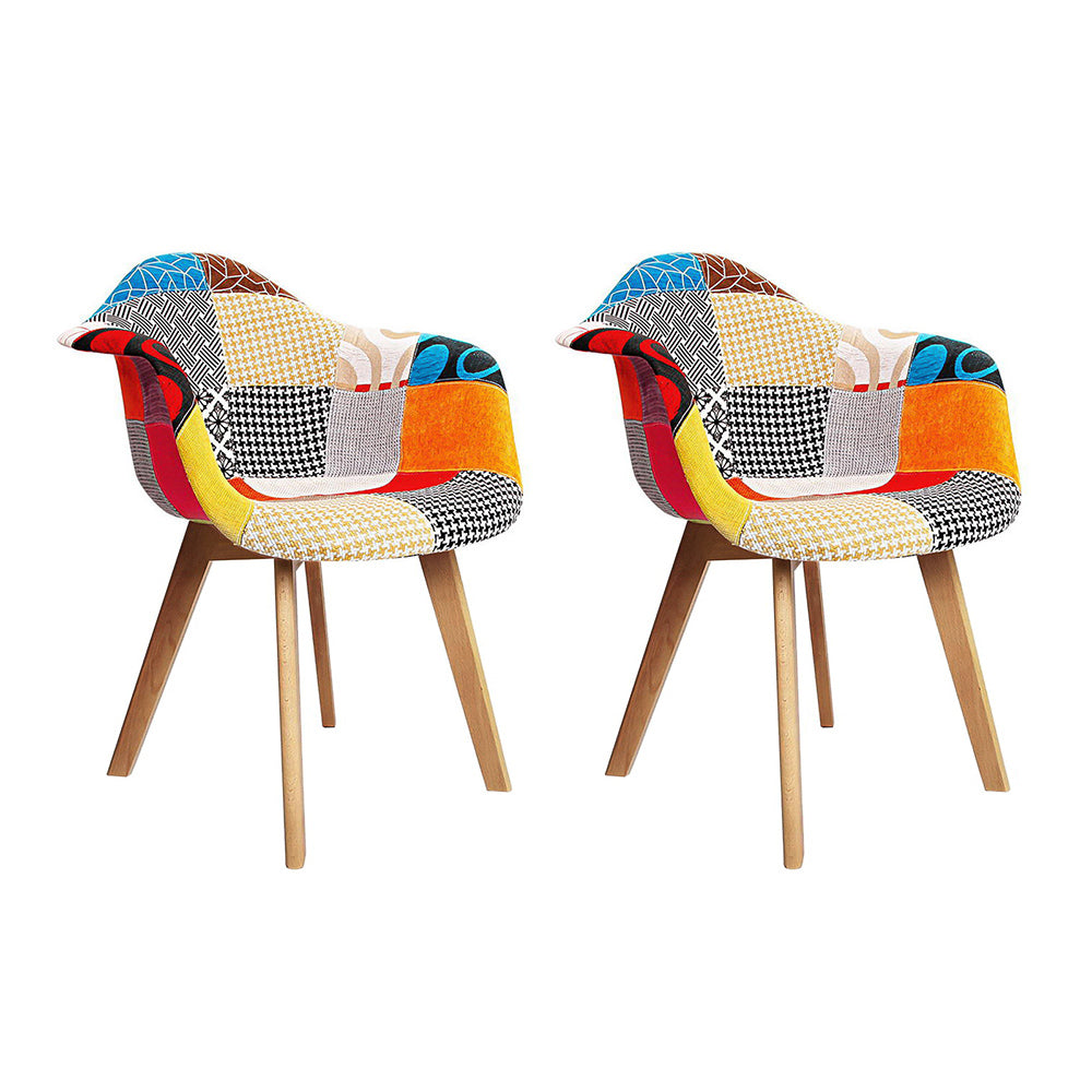 Artiss Fabric Dining Chairs - Set of 2 - Notbrand