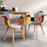 Artiss Fabric Dining Chairs - Set of 2 - Notbrand