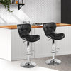 Artiss PU Leather Patterned Bar Stools in Black & Chrome - Set of 2 - Notbrand
