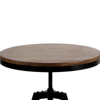 Artiss Elm Wood Round Dining Table - Dark Brown - Notbrand