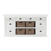 Halifax Library Hutch Cabinet with Basket Set - Classic White - Notbrand