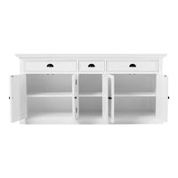 Halifax Timber 5 Doors & 3 Drawers Hutch Bookcase - Classic White - Notbrand