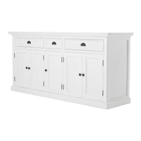 Halifax Timber 5 Doors & 3 Drawers Hutch Bookcase - Classic White - Notbrand