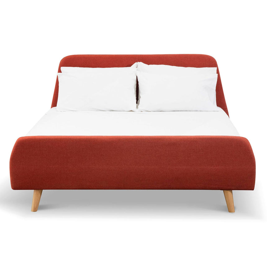 Sara Queen Bed In Linen - Blood Orange - Notbrand