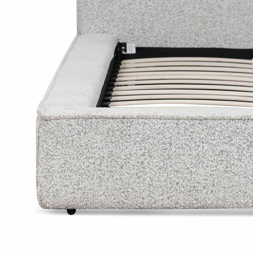 Antar Queen Sized Bed Frame - Pepper Boucle - Notbrand