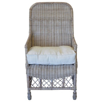 Verandah Lattice Rattan Lounge Armchair - White Wash - Notbrand