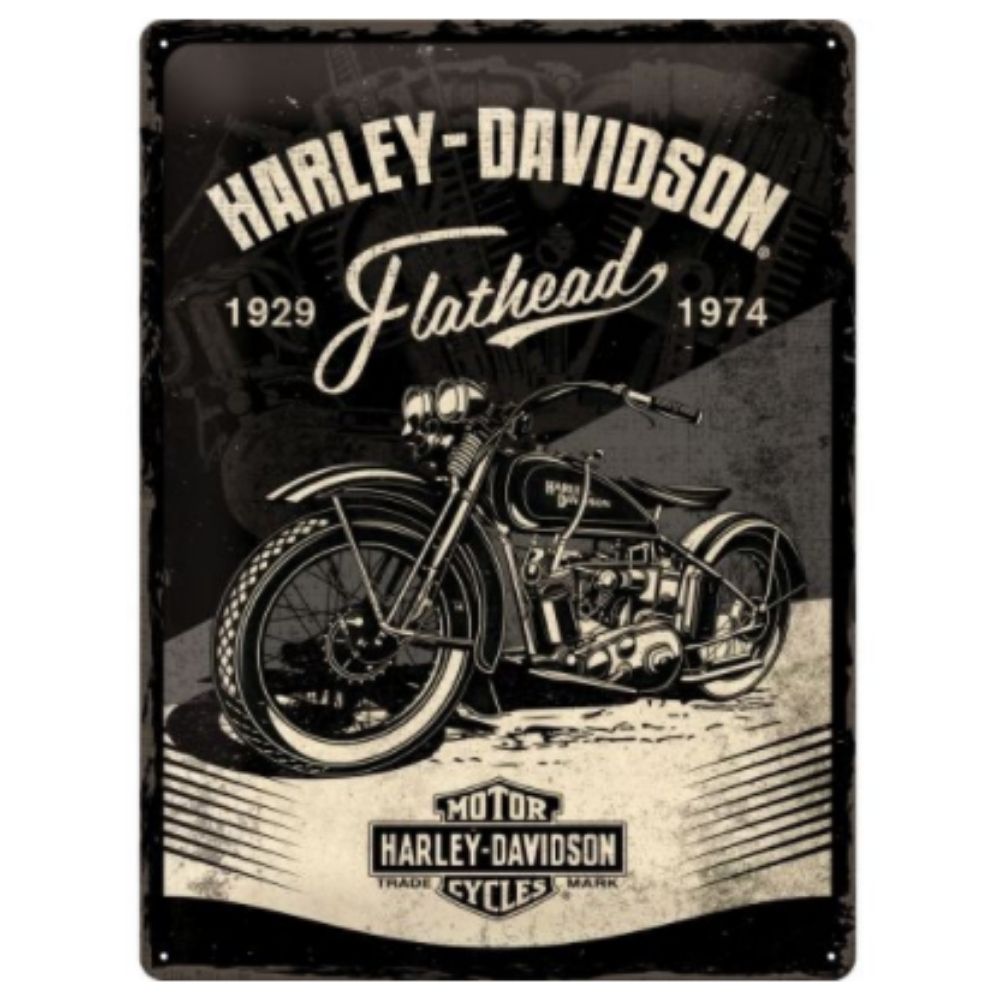 Harley-Davidson Flathead Black - Large Sign - NotBrand