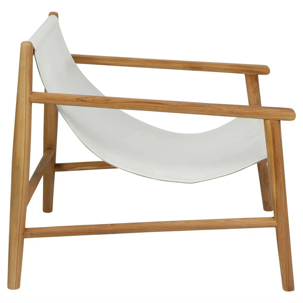 Bolan Teak Wooden Chair - White - Notbrand