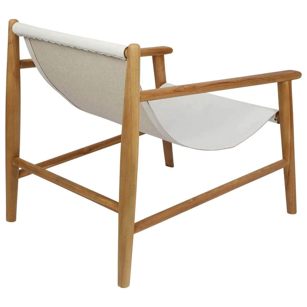 Bolan Teak Wooden Chair - White - Notbrand