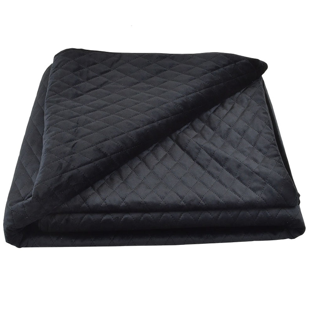 Bolero Quilted Velvet Coverlet - Black - Notbrand