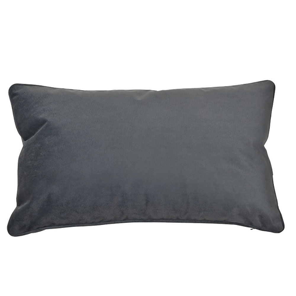 Bondi Velvet Rectangular Cushion - Grey - Notbrand