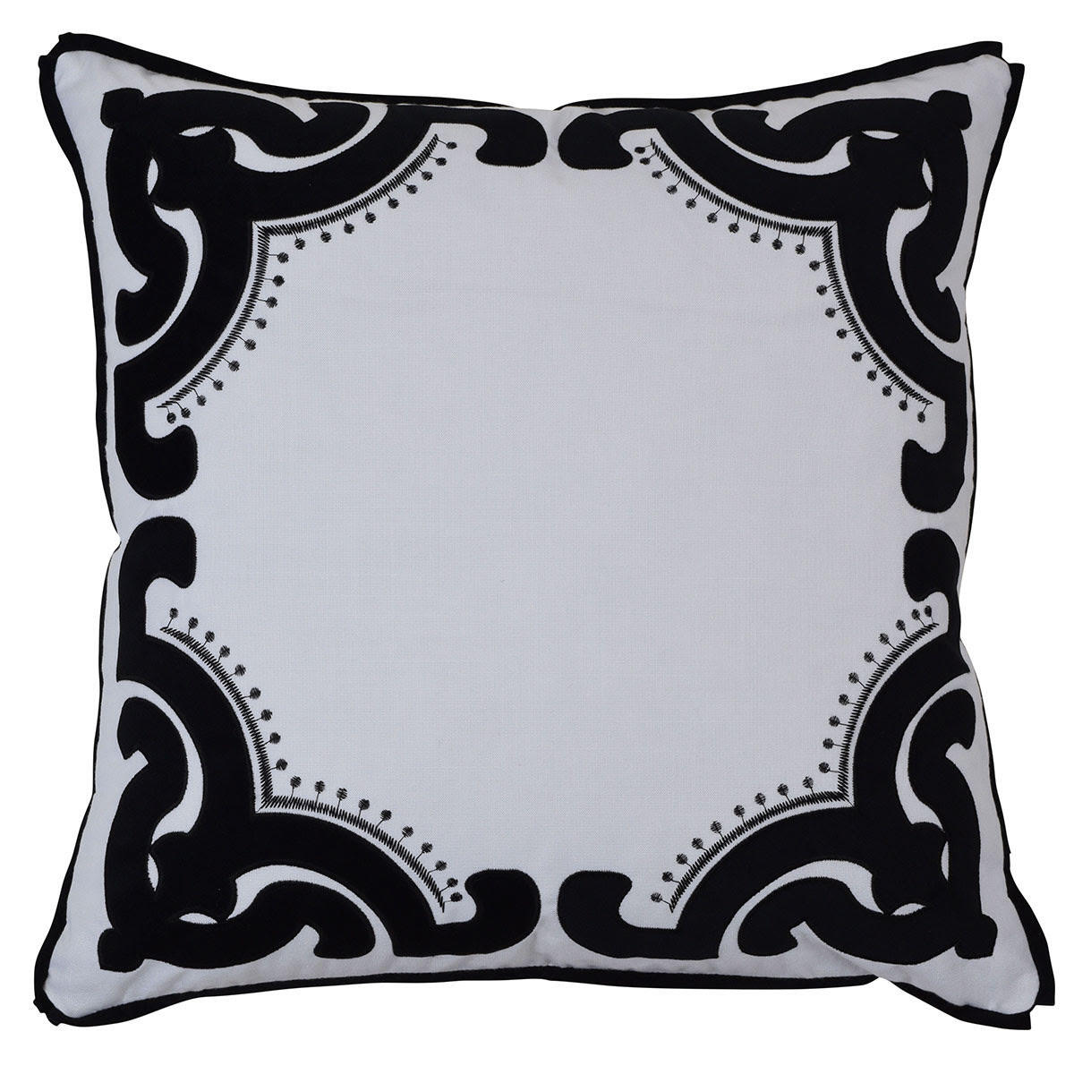 Bronte Cotton and Velvet Cushion - Black - Notbrand
