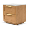 Arcso Bedside Table with Marble Top - Natural - Notbrand