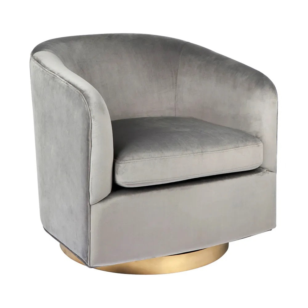 Belvedere Swivel Occasional Chair - Charcoal Velvet - Notbrand