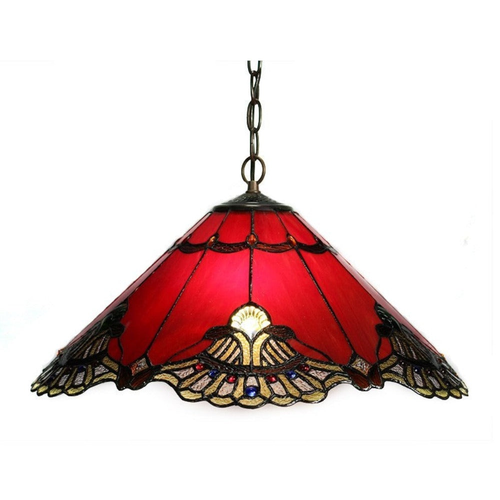 Halisca Tiffany Style Pendant Lamp - Red - Notbrand