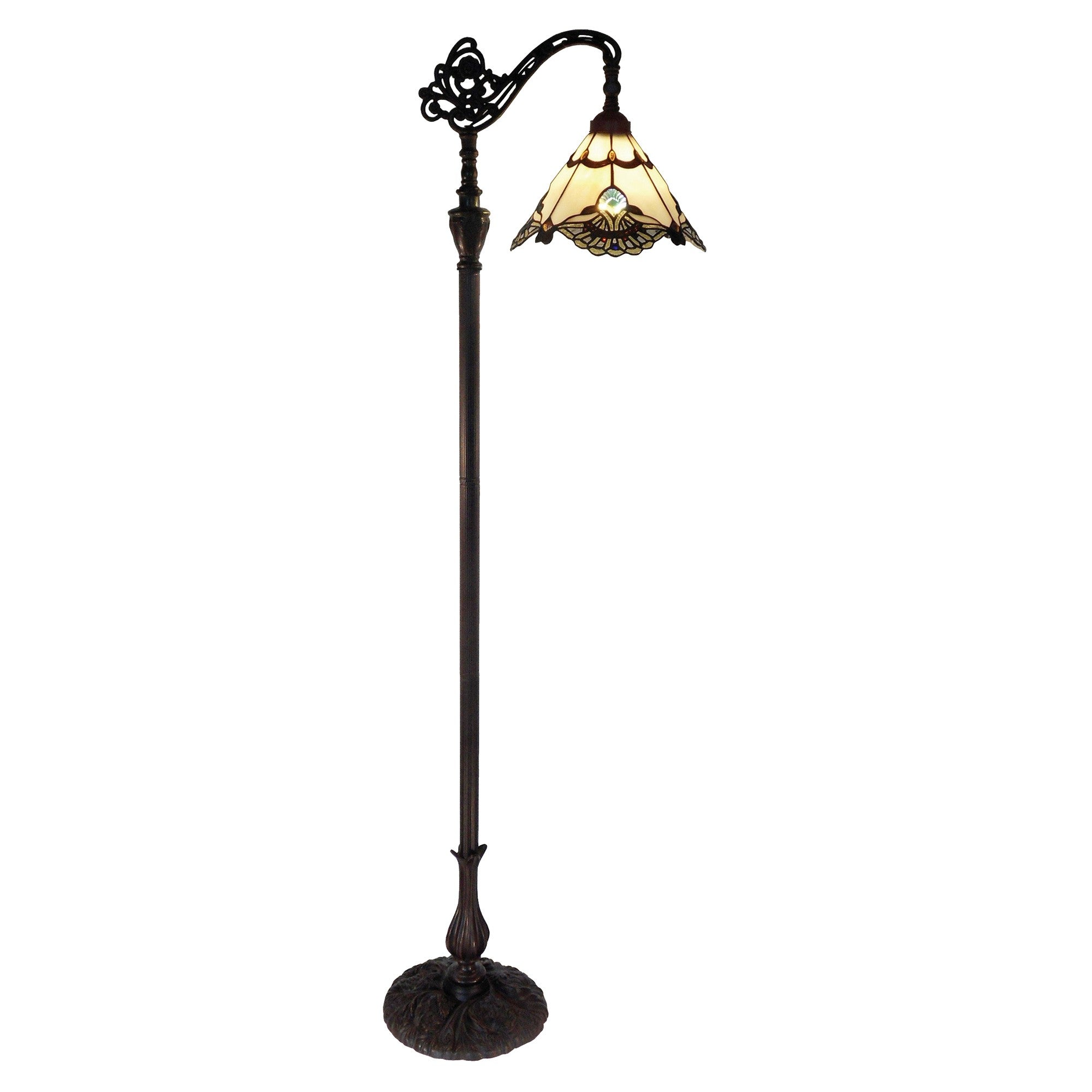 Benita Tiffany Style Metal Floor Lamp - Beige - Notbrand