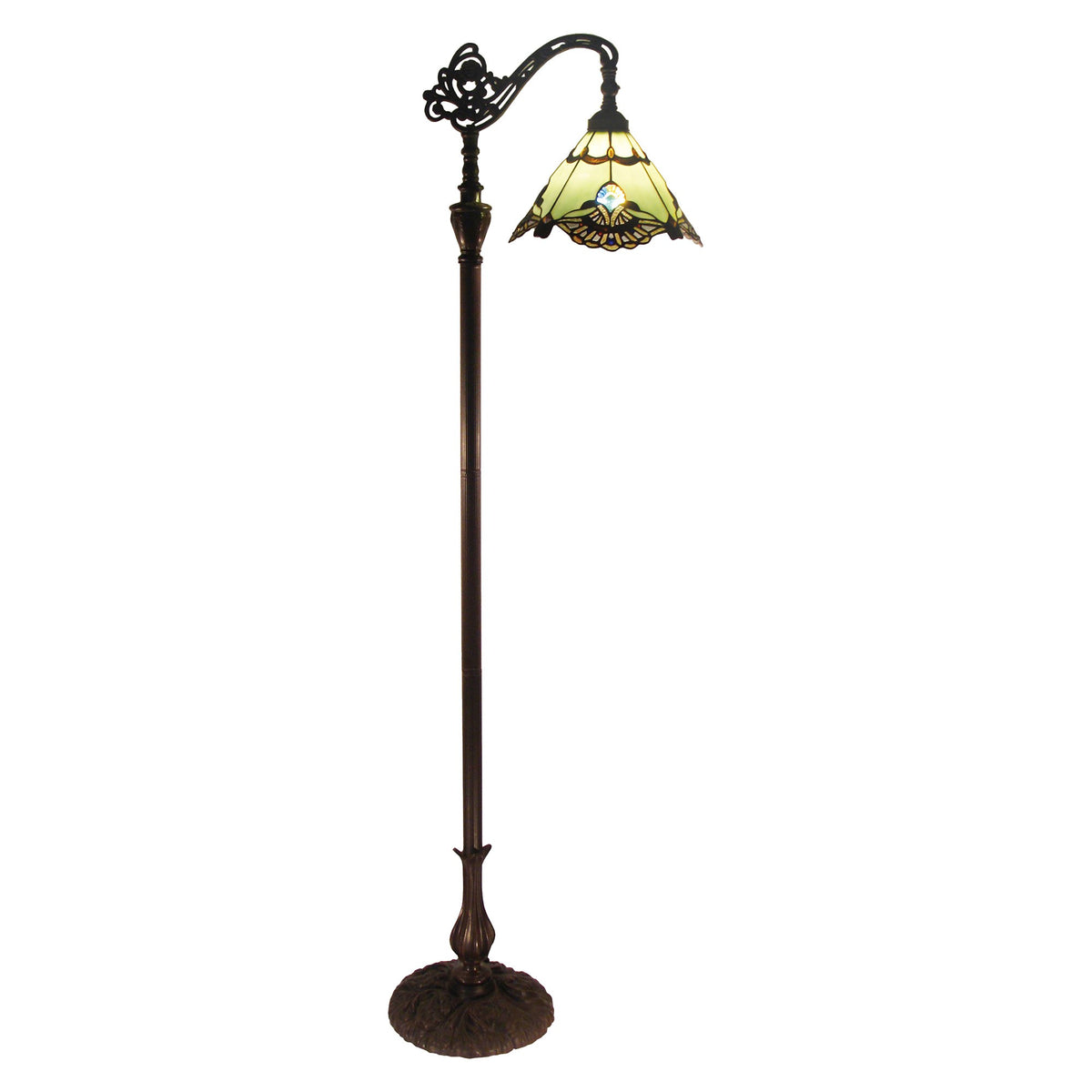 Benita Tiffany Style Metal Floor Lamp - Jade - Notbrand