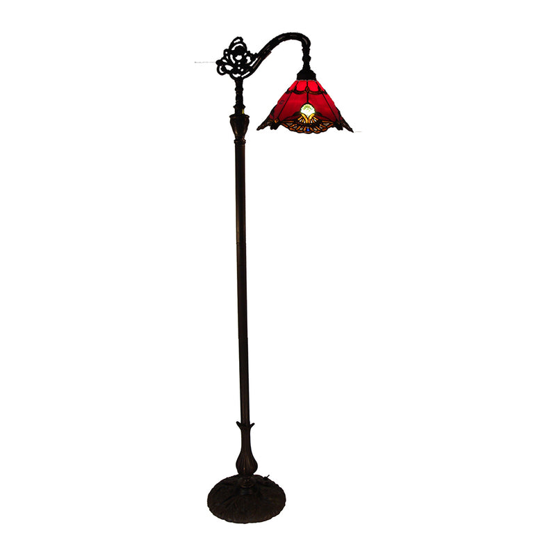 Benita Tiffany Style Metal Floor Lamp - Red - Notbrand