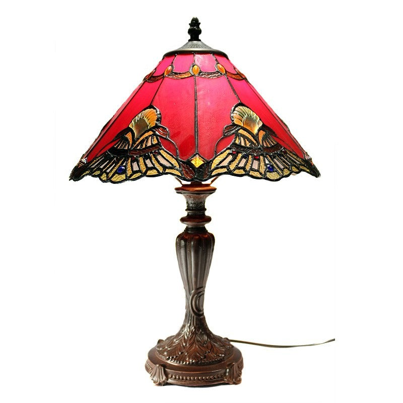 Benita Tiffany Style Table Lamp - Red - Notbrand