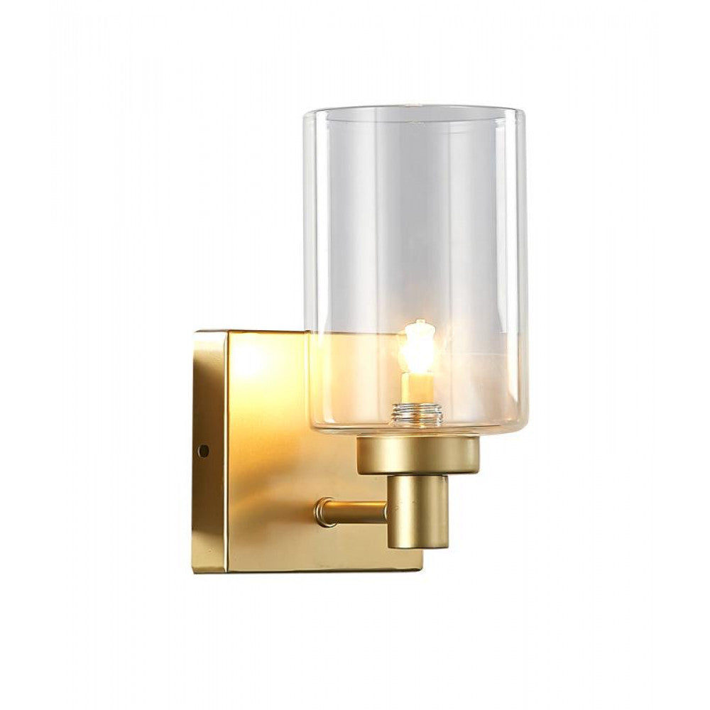 Ballay Metal and Glass Wall Sconce - Gold - Notbrand