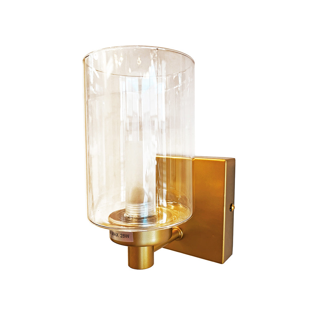 Ballay Metal and Glass Wall Sconce - Gold - Notbrand