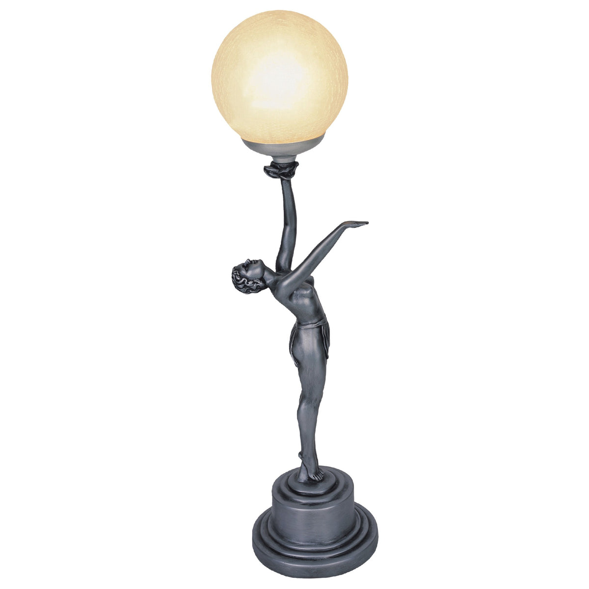 Asane Lady Figurine Art Decor Table Lamp - Gunmetal - Notbrand