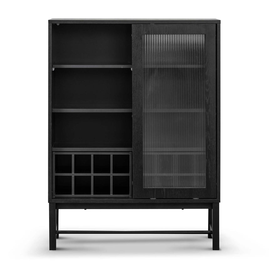 Black Bar Cabinet - Flute Glass Doors - Notbrand