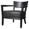 Knight Black Wooden Armchair with PU Leather Seat - Notbrand