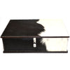 Abadie Black & White Fur Pancho Leather Document Box - Notbrand