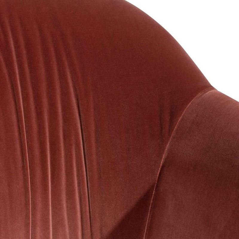 Titania Blood Orange Velvet Armchair - Notbrand