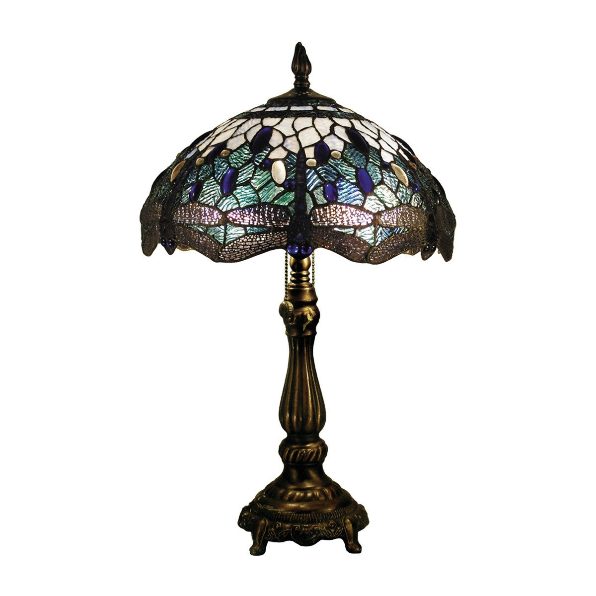 Dragonfly Tiffany Style Table Lamp - Blue - Notbrand