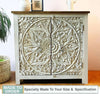 Bohinus Hand Carved Wooden Sideboard - White Washed - Notbrand