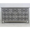 Moroccan Bone Inlay Sideboard in Black - 7 Drawers - Notbrand