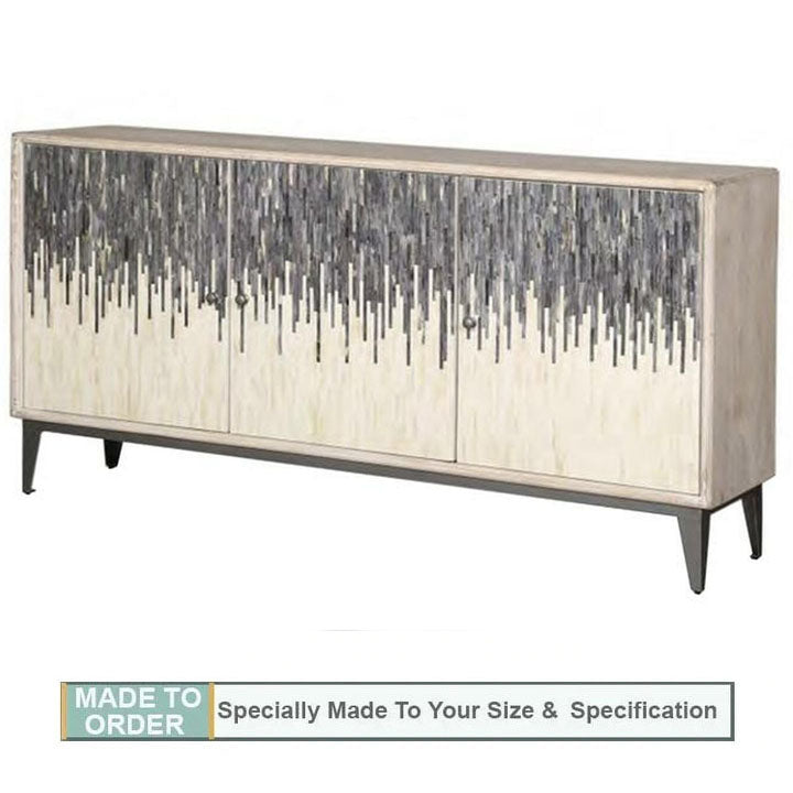 Bone Inlay Sideboard Textured In Grey and White - Notbrand