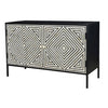 Vivian Geometric Stripe Design Bone Inlay Sideboard Cabinet - Notbrand