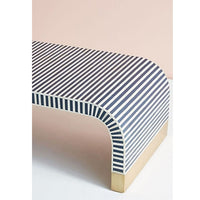 Romeo Bone Inlay Waterfall Coffee Table in White and Blue - Notbrand