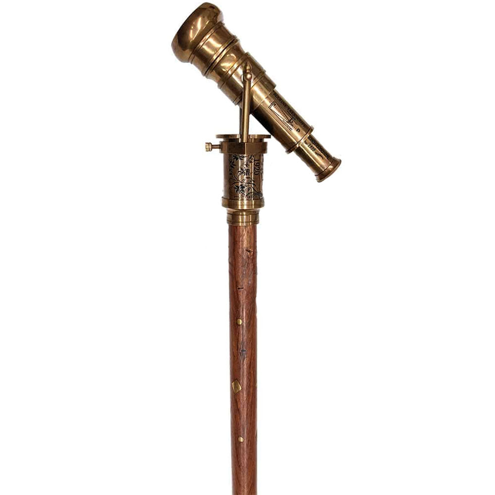 Brass Compass And Telescope Handle Walking Stick - Notbrand