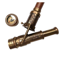 Brass Compass And Telescope Handle Walking Stick - Notbrand