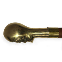 Antique Brass Skull Handle Walking Stick - Notbrand