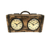 Wooden Brick Mould Dual Dial Clock - Notbrand