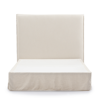 Brighton Slip Cover Queen Bedhead with Valance - Natural Linen - Notbrand