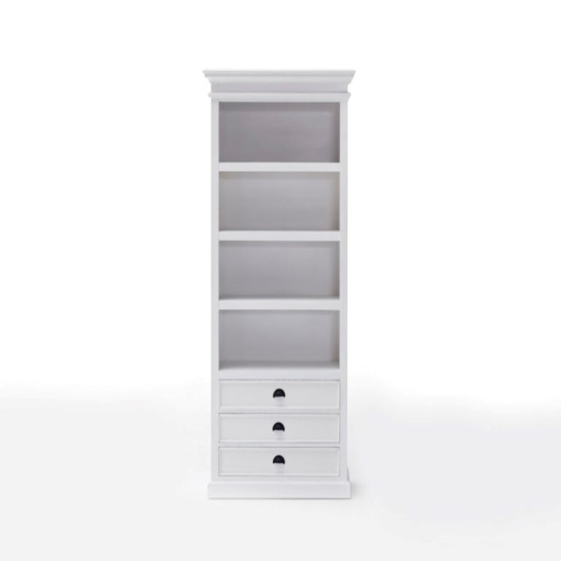 Halifax Timber 3 Drawers Bookcase - Classic White - Notbrand